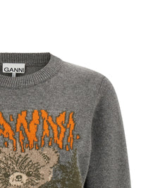Ganni Women Sweater With Front Intarsia
