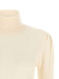 Ganni Women Ganni Turtleneck Sweater With Lace Trim