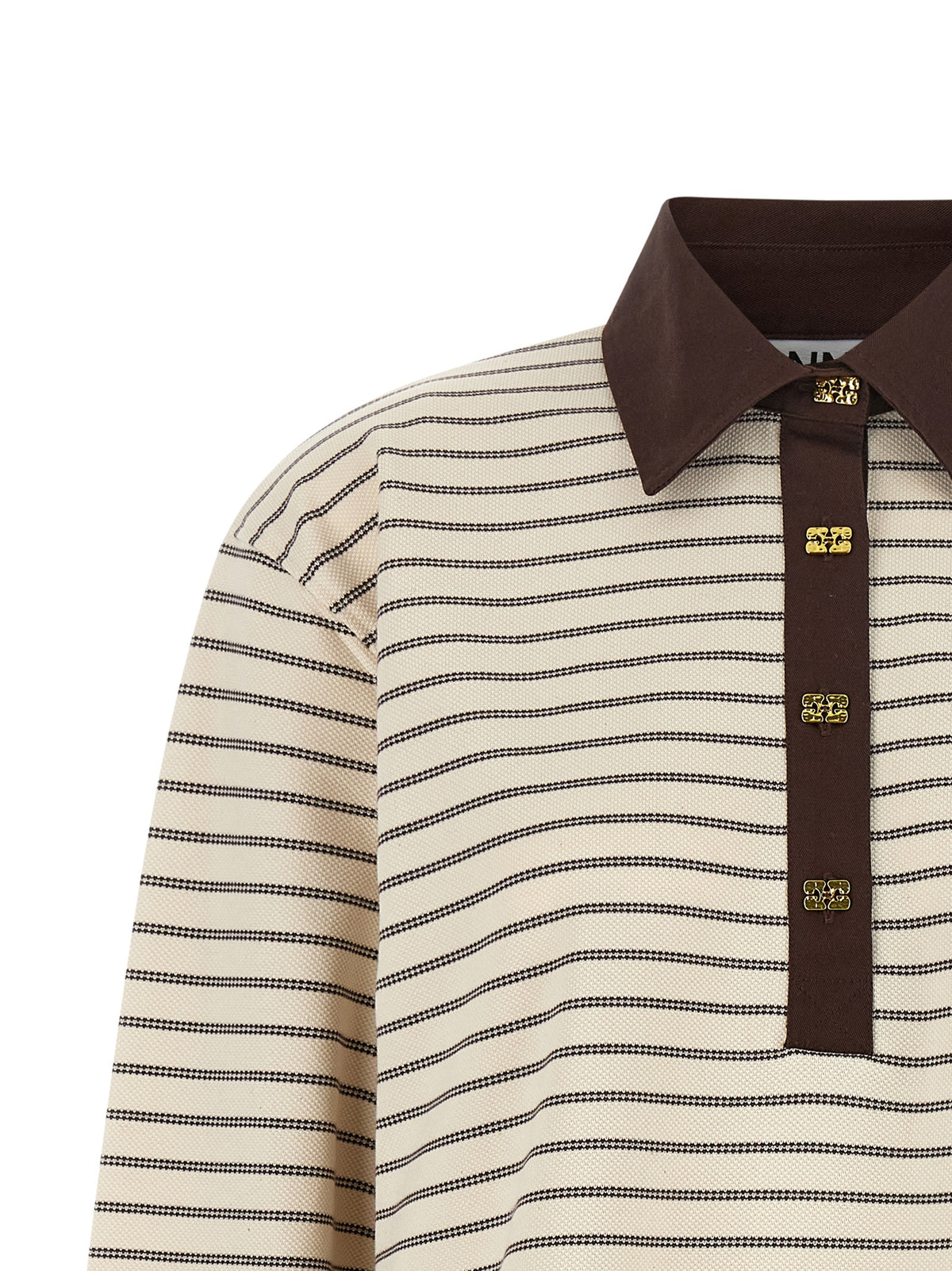 GANNI Ganni Women Striped Cotton Polo Shirt