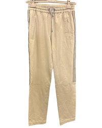 Brunello Cucinelli Cotton Three-Stripe Drawstring Jogger Pants Beige