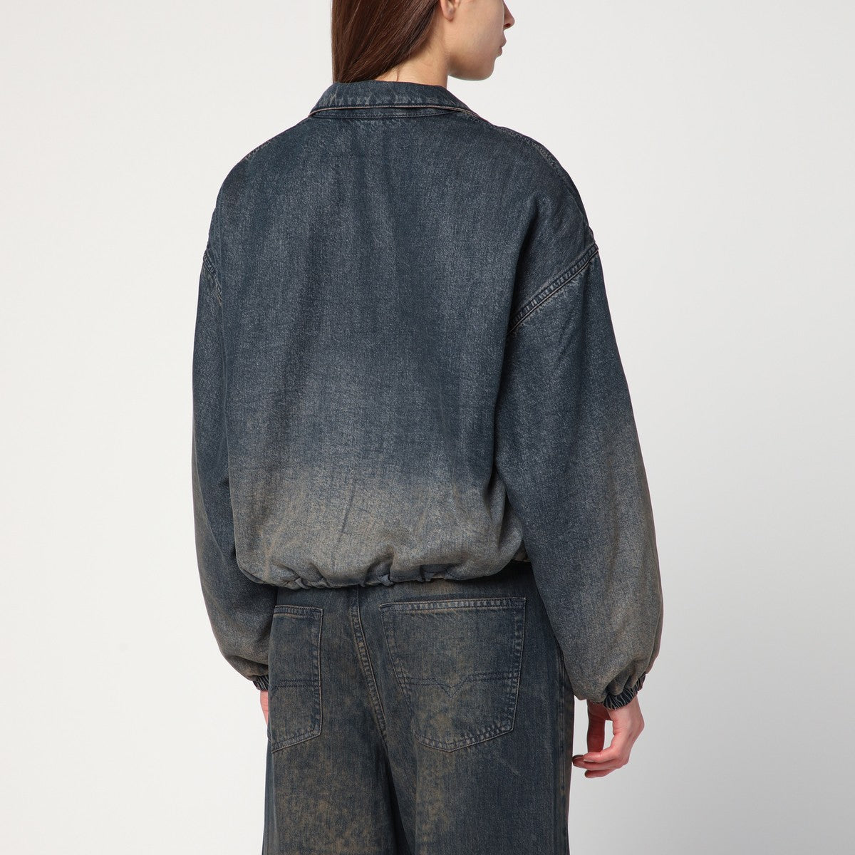 Diesel Diesel Women's De-Flower Jacket In Medium Blue With Faded Effect
