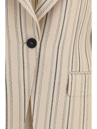 Dolce & Gabbana Women Single-Breasted Regimental Pinstripe Jacket