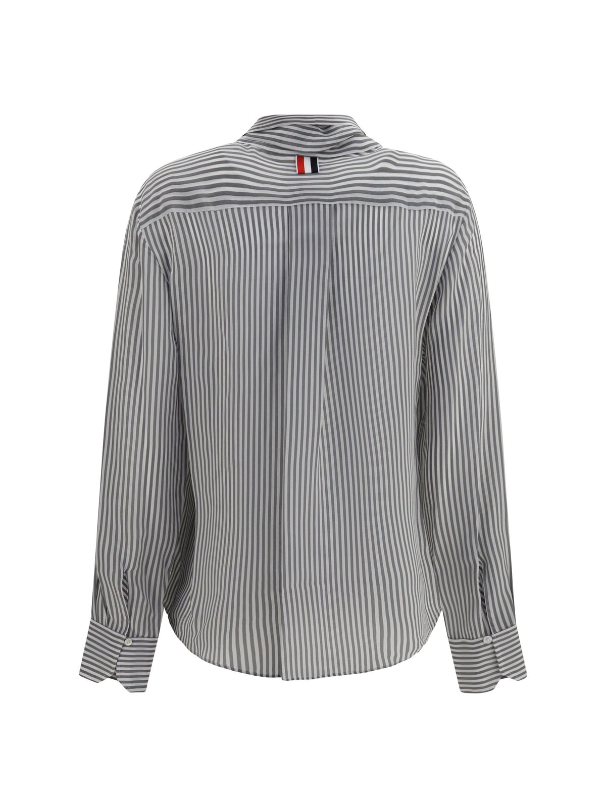 THOM BROWNE Thom Browne Women Striped Silk Shirt With Removable Collar