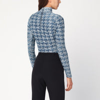 Diesel Diesel Women's Blue/Light Grey Patterned Turtleneck Sweater