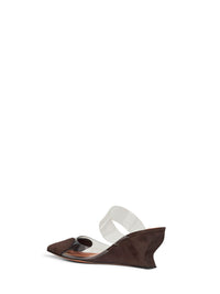 Alaïa Women Brown Le Coeur Wedge Mules