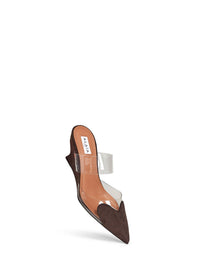 Alaïa Women Brown Le Coeur Wedge Mules