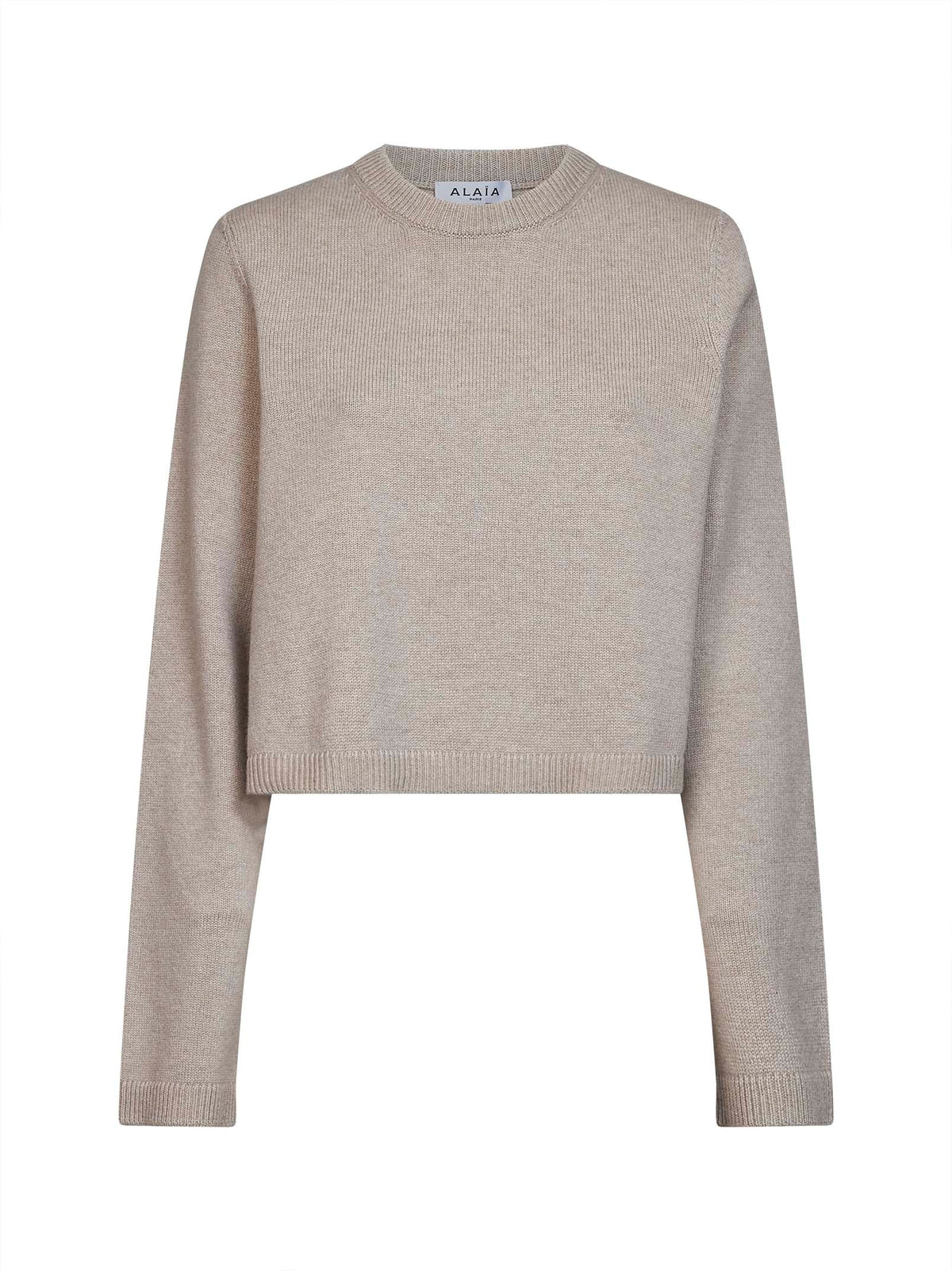 Alaïa Women Sand Cashmere Knit Boxy Sweater