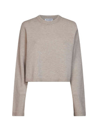 Alaïa Women Sand Cashmere Knit Boxy Sweater