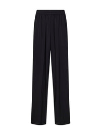 Alaïa Women Black Cady Straight Trousers With Contrasting Bands