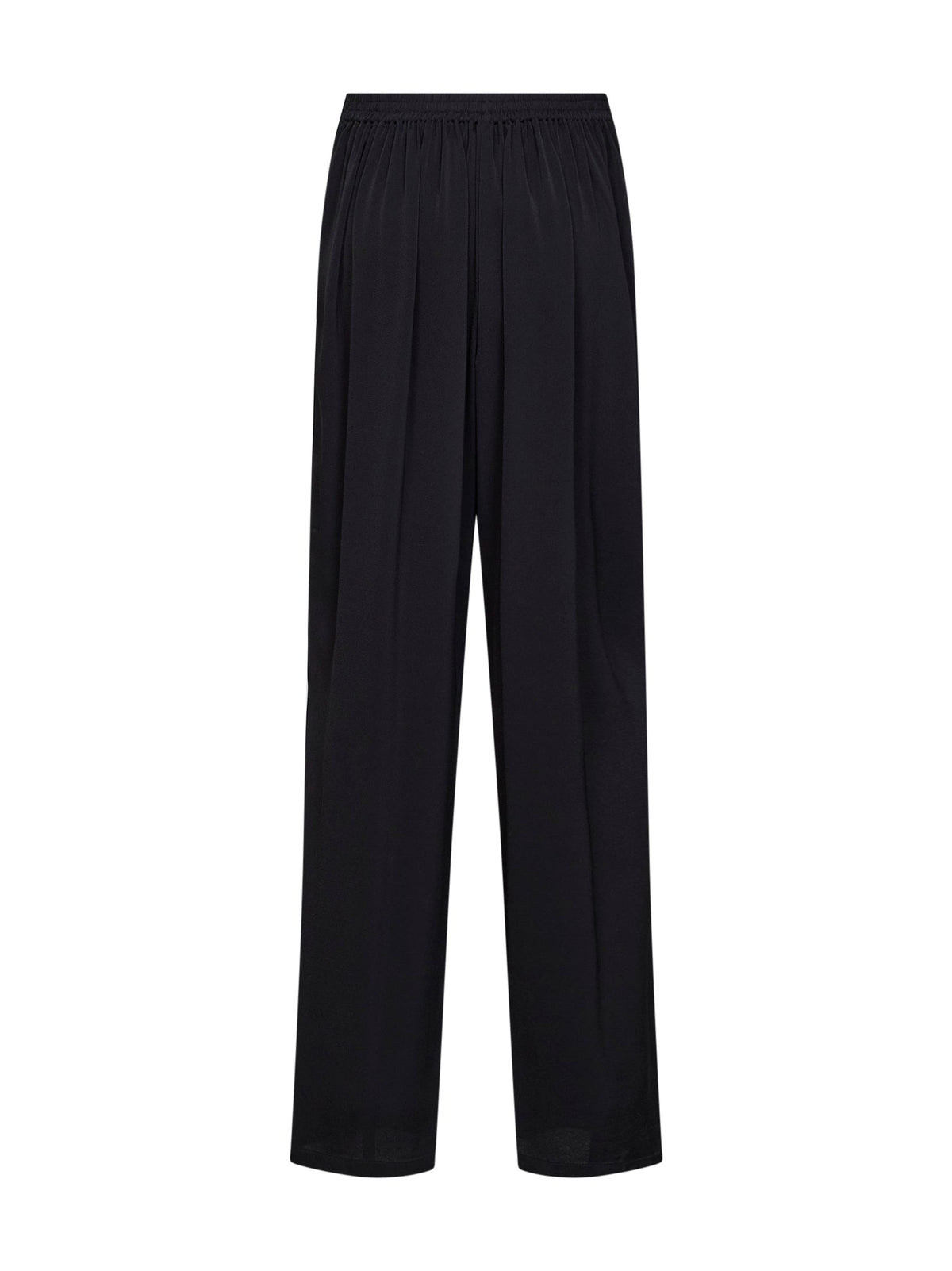Alaïa Women Black Cady Straight Trousers With Contrasting Bands