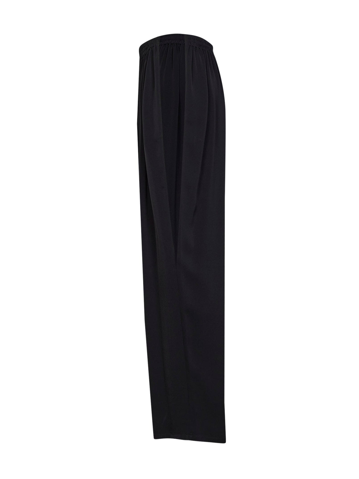 Alaïa Women Black Cady Straight Trousers With Contrasting Bands