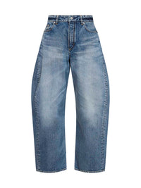 Alaïa Women Faded Blue Denim Rodeo Jeans