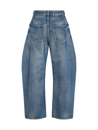 Alaïa Women Faded Blue Denim Rodeo Jeans