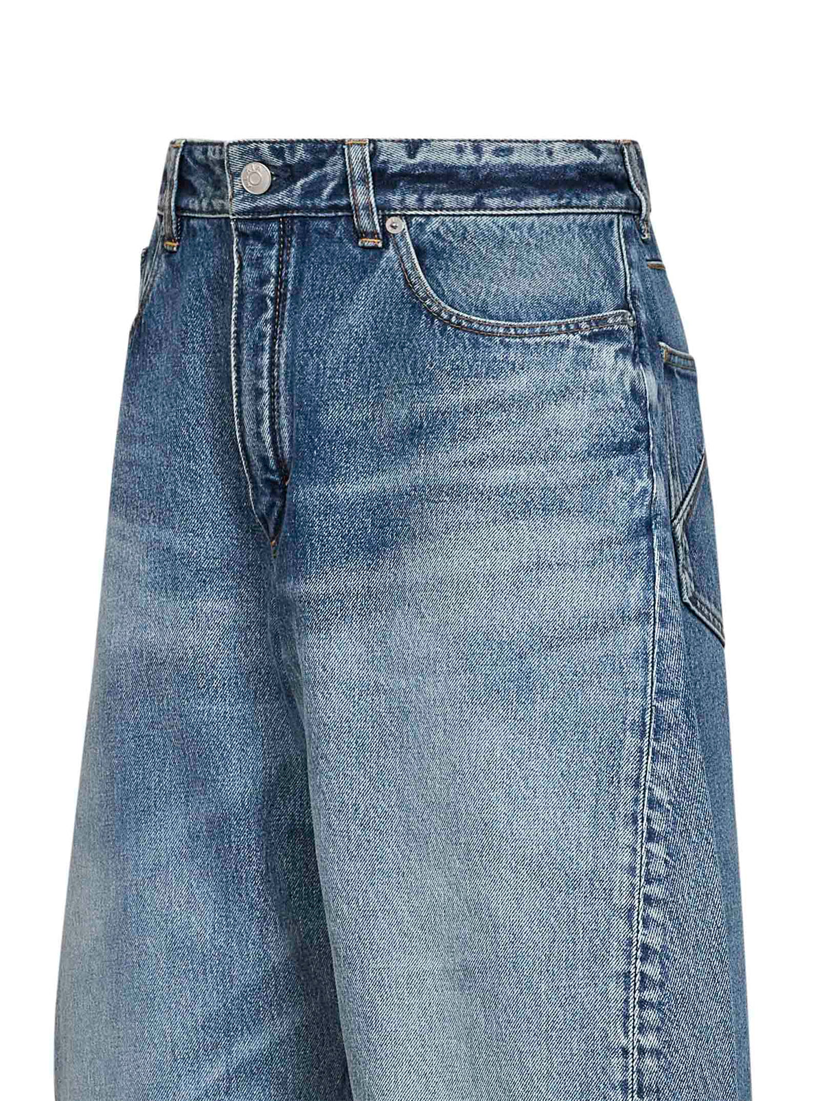 Alaïa Women Faded Blue Denim Rodeo Jeans