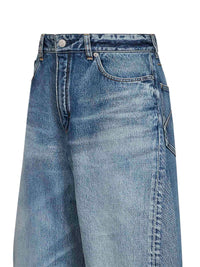 Alaïa Women Faded Blue Denim Rodeo Jeans