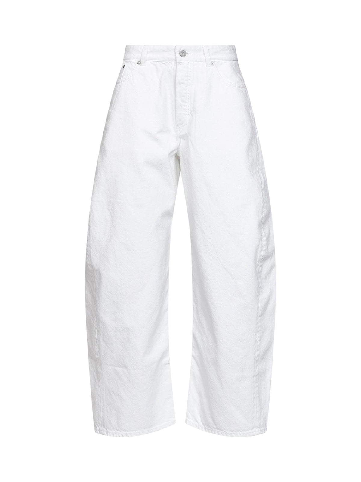 Alaïa Women White Cotton Denim Rodeo Jeans