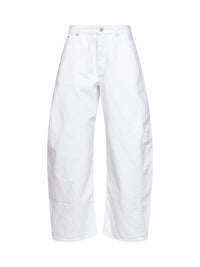 Alaïa Women White Cotton Denim Rodeo Jeans