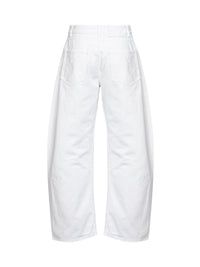 Alaïa Women White Cotton Denim Rodeo Jeans