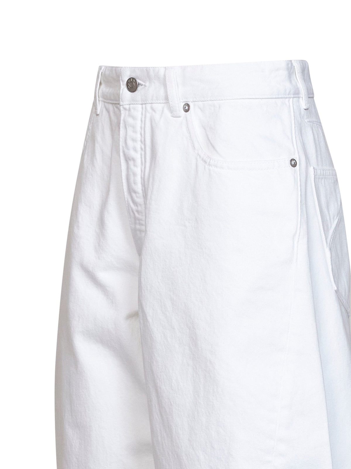 Alaïa Women White Cotton Denim Rodeo Jeans