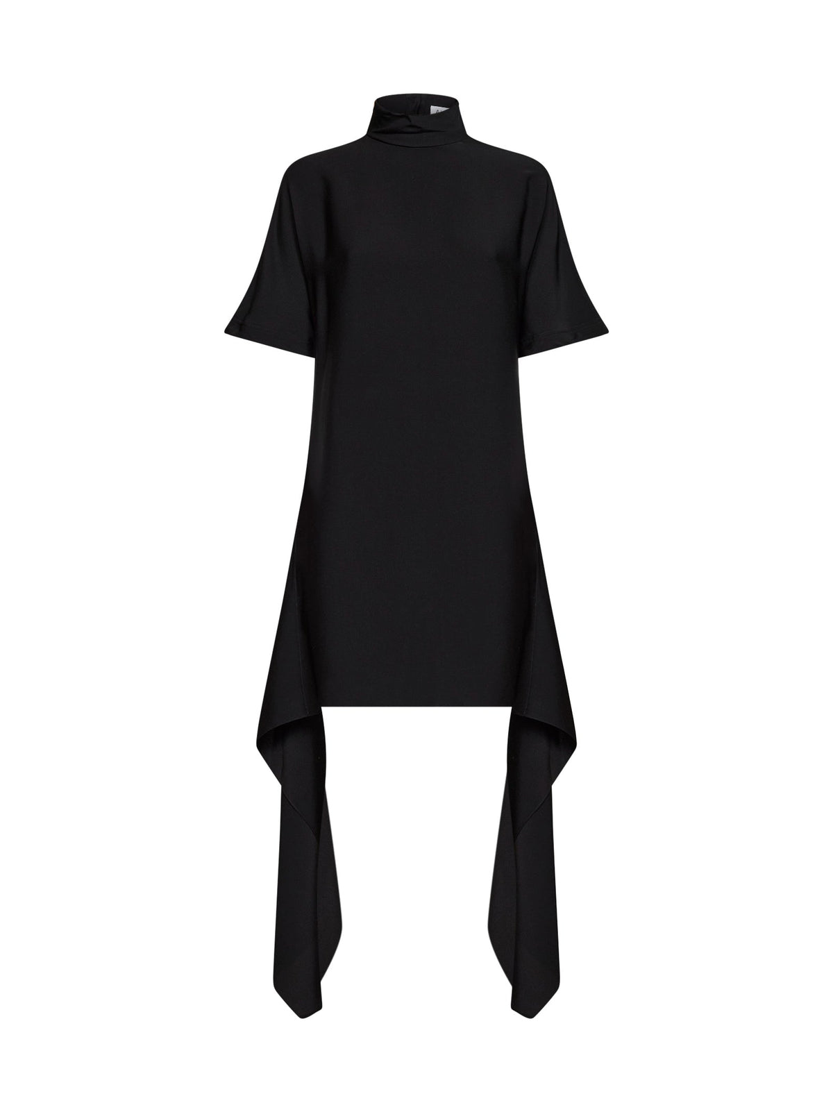 Alaïa Women Black Viscose Asymmetric T-Shirt Mini Dress