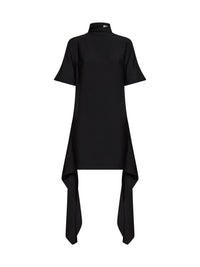 Alaïa Women Black Viscose Asymmetric T-Shirt Mini Dress