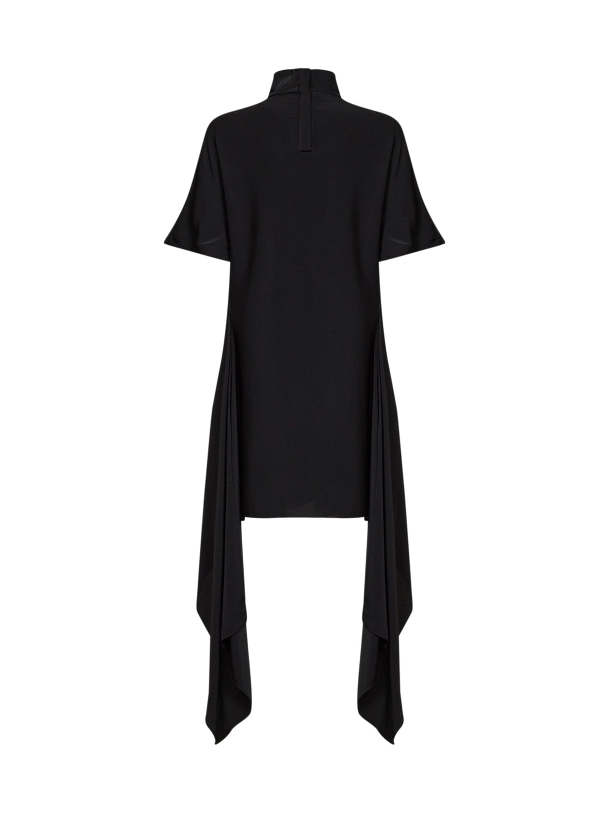 Alaïa Women Black Viscose Asymmetric T-Shirt Mini Dress
