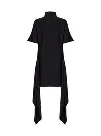 Alaïa Women Black Viscose Asymmetric T-Shirt Mini Dress