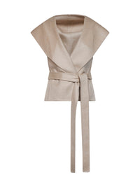Alaïa Women Beige Double-Face Cashmere Hooded And Belted Jacket