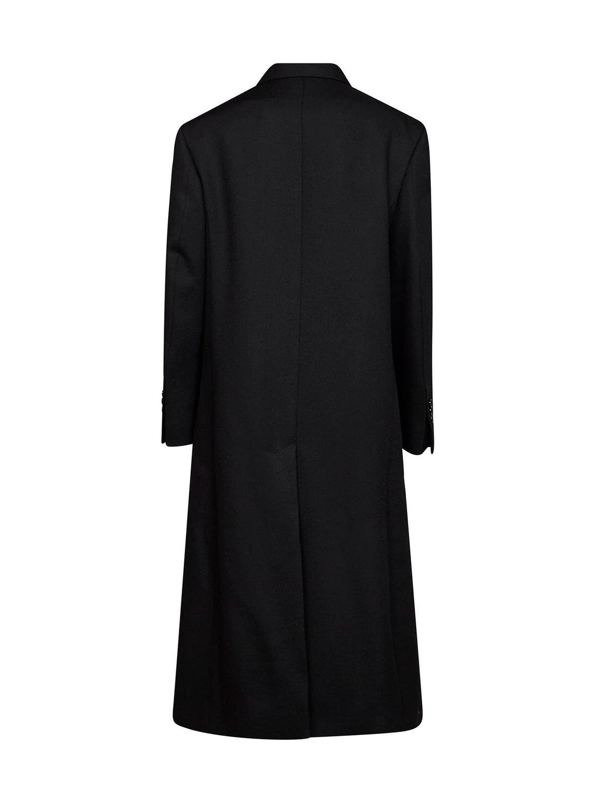 Ami Paris Women Black Virgin Wool Long Double-Breasted Coat