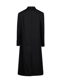 Ami Paris Women Black Virgin Wool Long Double-Breasted Coat