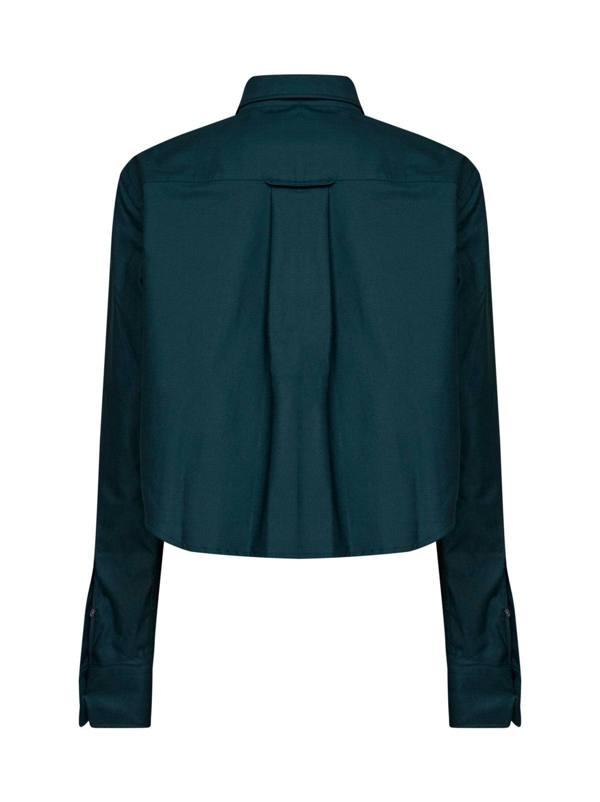 Ami Paris Women Green Cotton Poplin Cropped Shirt