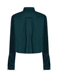 Ami Paris Women Green Cotton Poplin Cropped Shirt