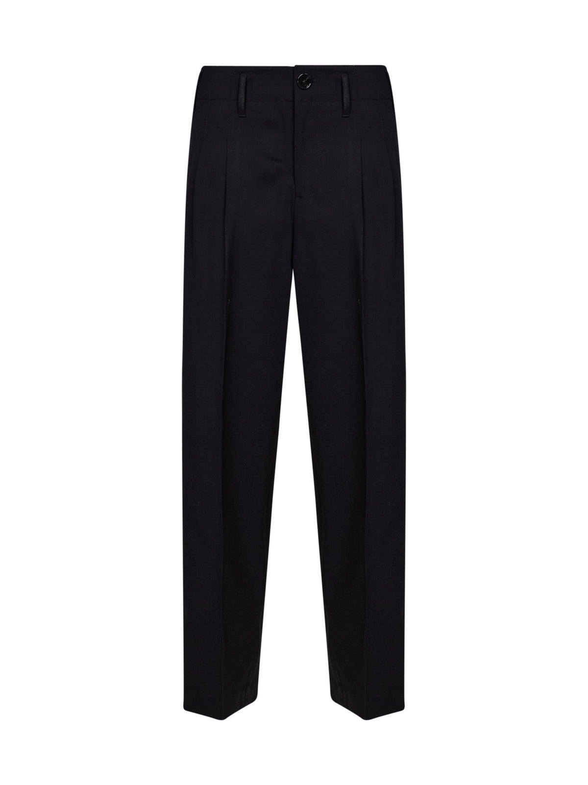 Ami Paris Women Black Virgin Wool Double-Pleat Trousers