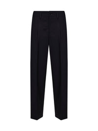 Ami Paris Women Black Virgin Wool Double-Pleat Trousers