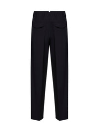 Ami Paris Women Black Virgin Wool Double-Pleat Trousers