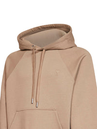 Ami Paris Men Beige Loopback Jersey Ami De Cœur Embossed Hoodie
