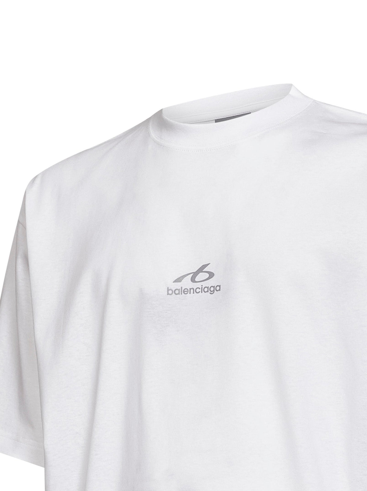Balenciaga Men White Bodysuit Medium-Fit T-Shirt