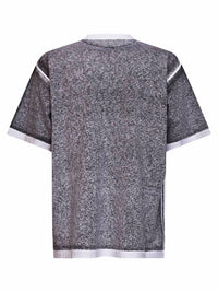 Balenciaga Men Black Heathered-Effect Jersey Regular Fit T-Shirt