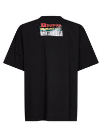 Balenciaga Men Black Bumper Stickers Medium Fit T-Shirt