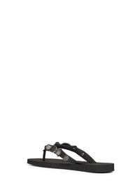 Balenciaga Women Black Recycled Rubber Cagole Thong Sandals