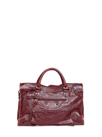 Balenciaga Women Berry Red Le City Medium Bag Handbag