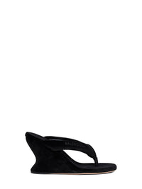 Balenciaga Women Black Gaeta 90Mm Wedge Thong Sandals