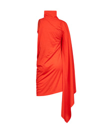 Balenciaga Women Sunset Red Draped Midi Dress