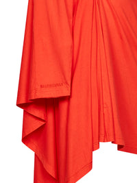 Balenciaga Women Sunset Red Draped Midi Dress