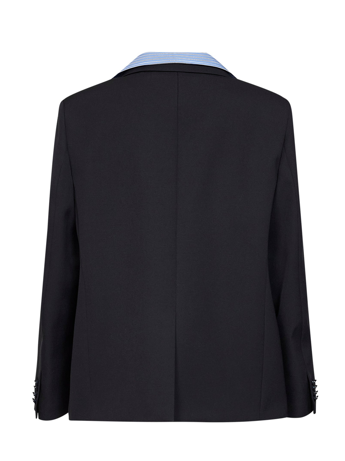 Balenciaga Men Dark Navy Wool Twill Hybrid Shirt Jacket