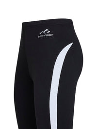 Balenciaga Women Black And White Technical Fabric Techwear Leggings