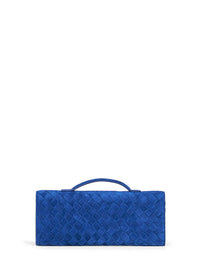 Bottega Veneta Women Blue Royal Andiamo Clutch Top Handle Clutch Bag