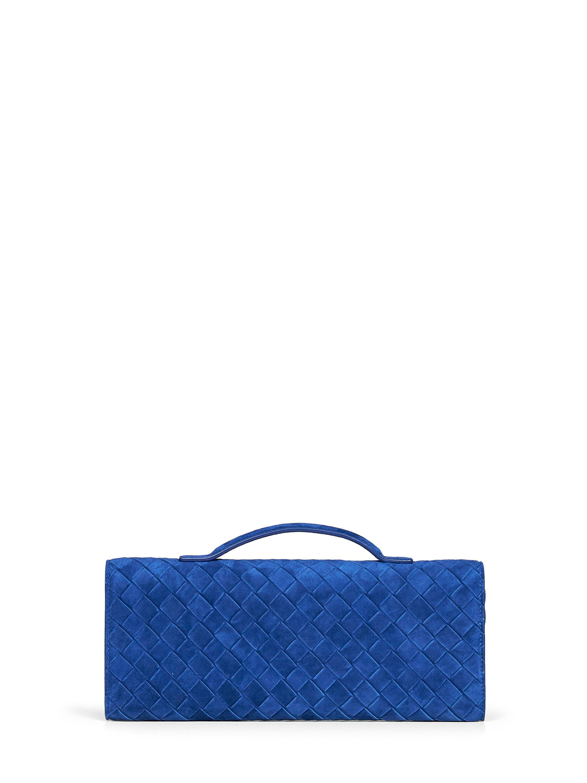 Bottega Veneta Women Blue Royal Andiamo Clutch Top Handle Clutch Bag