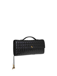 Bottega Veneta Women Black Andiamo Clutch Top Handle Clutch Bag