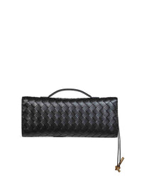 Bottega Veneta Women Black Andiamo Clutch Top Handle Clutch Bag